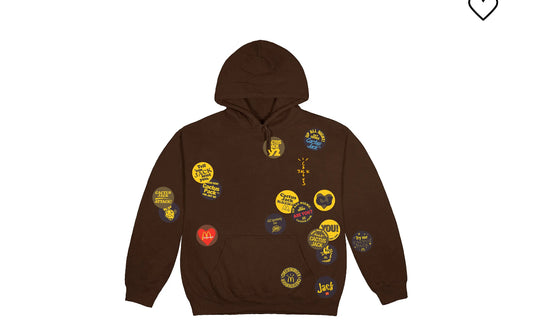 Travis Scott x McDonalds Sticker Bomb Hoodie Brown