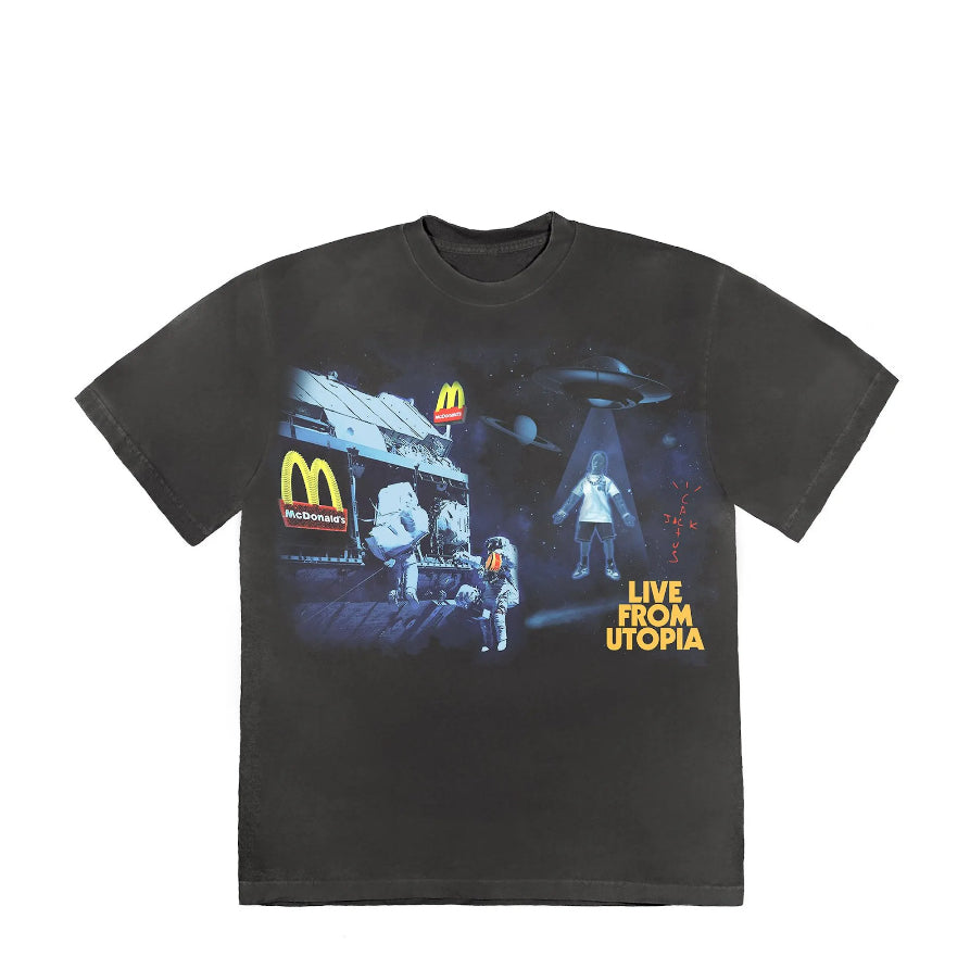 Travis Scott x McDonalds Live From Utopia T-shirt Black
