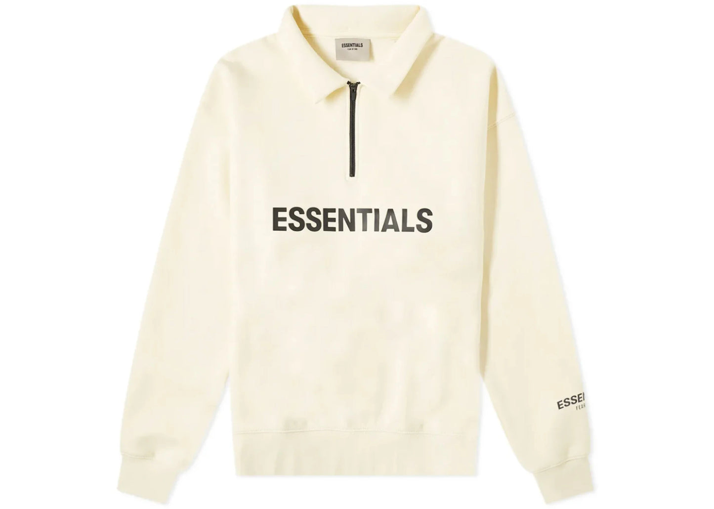 Fear of God Essentials Half Zip Pullover Sweater Cream Butter Cream