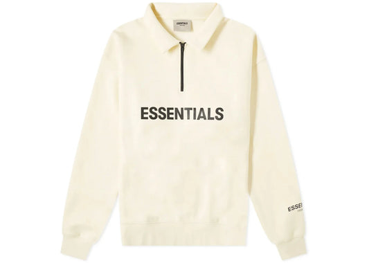 Fear of God Essentials Half Zip Pullover Sweater Cream Butter Cream