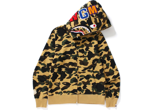 BAPE 1st Camo Shark Full Zip Hoodie Yellow